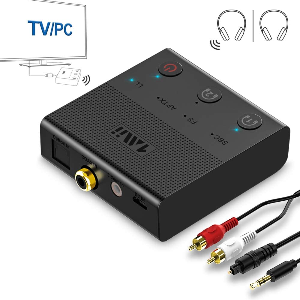 1mii Bluetooth 5 0 Dual Link Aptx Low Latency Hd Transmitter Adapter W Coax Optical Rca Aux Usb 16 49 Fs W Prime Or Orders 25