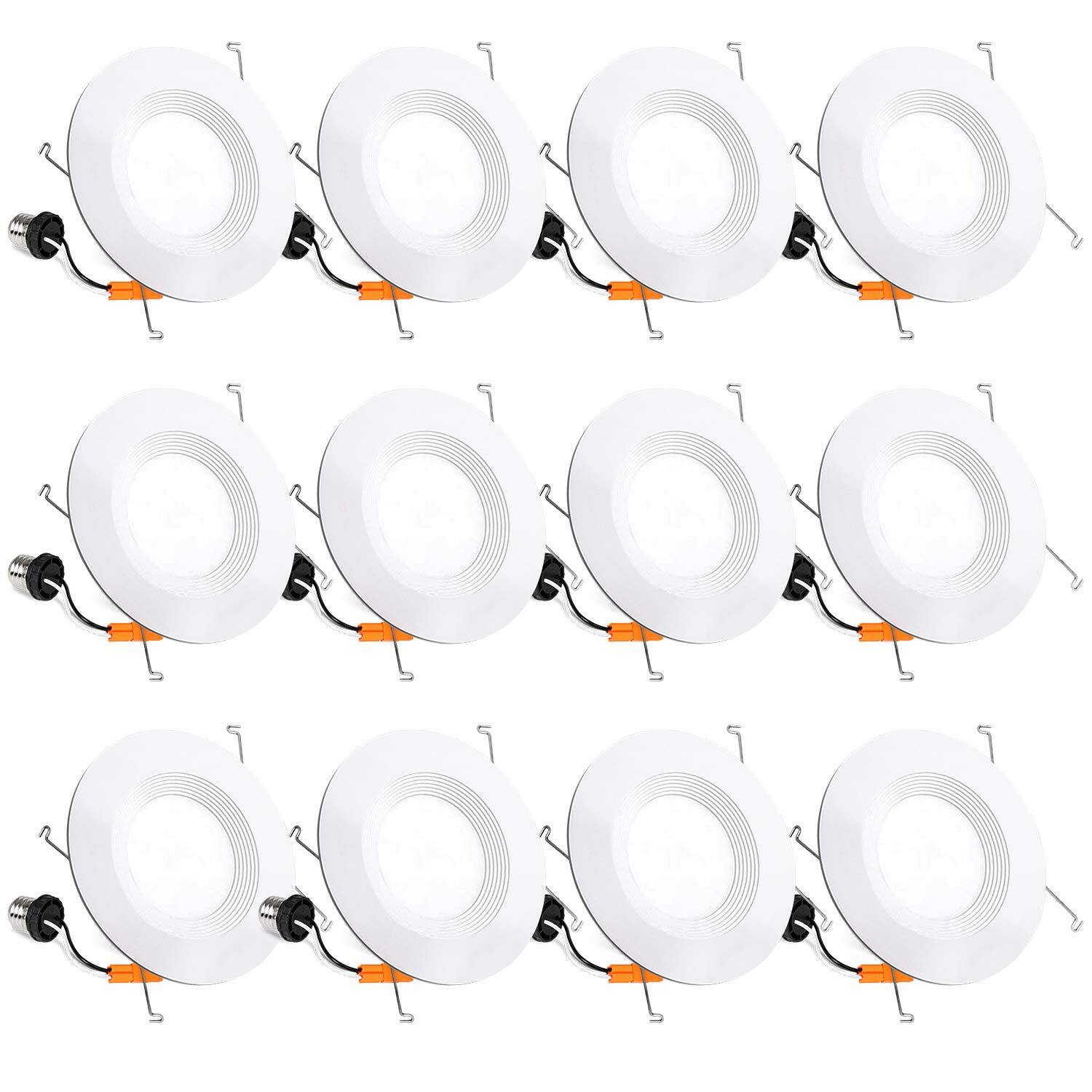 12 Pack 5/6 Inch 5000K LED Recessed Downlight, Baffle Trim, CRI90, 15W=100W, 1100lm $43.99 + Free Shipping