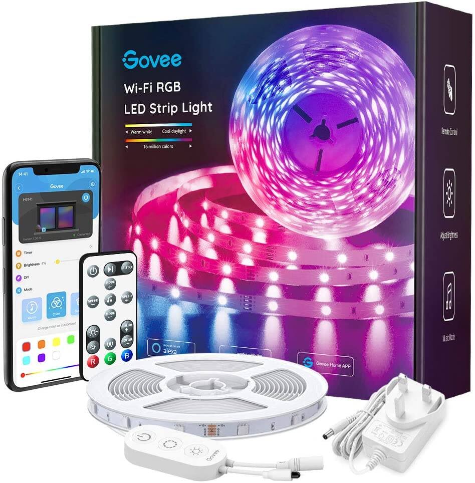 Govee 16.4ft WiFi Smart RGB LED Strip Lights w/ Alexa ...