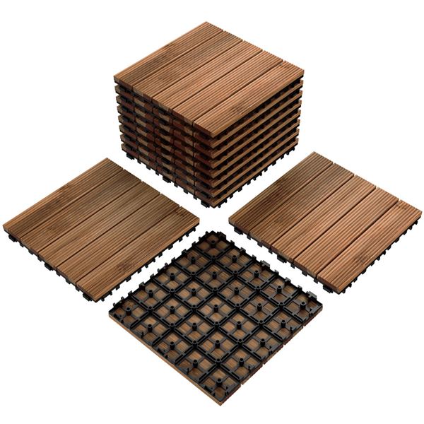 12 x 12" Patio Pavers Interlocking Wood Flooring Tiles, Indoor & Outdoor 11 PCS $43.85 + Free Shipping