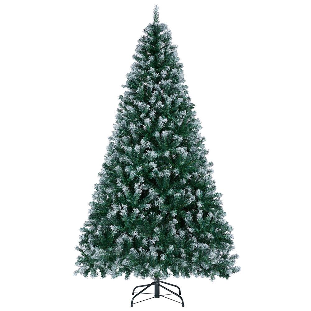 7.5 Ft Frosted Artificial Christmas Tree with Foldable Metal Stand Hinged Snow $79.99 + Free Shipping
