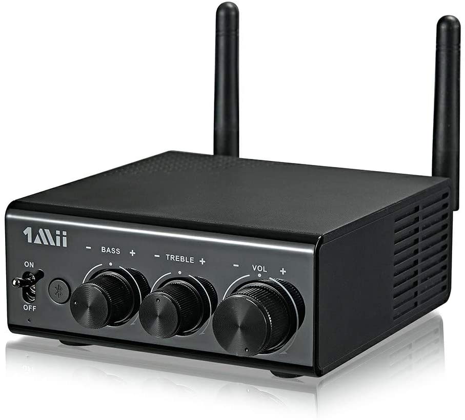 1Mii Bluetooth 5.0 Digital Amplifier Receiver HD RCA, AUX, Opt, Coaxial Speakers 50Wx2 Bass&Treble Control - $41.24 + Free Shipping