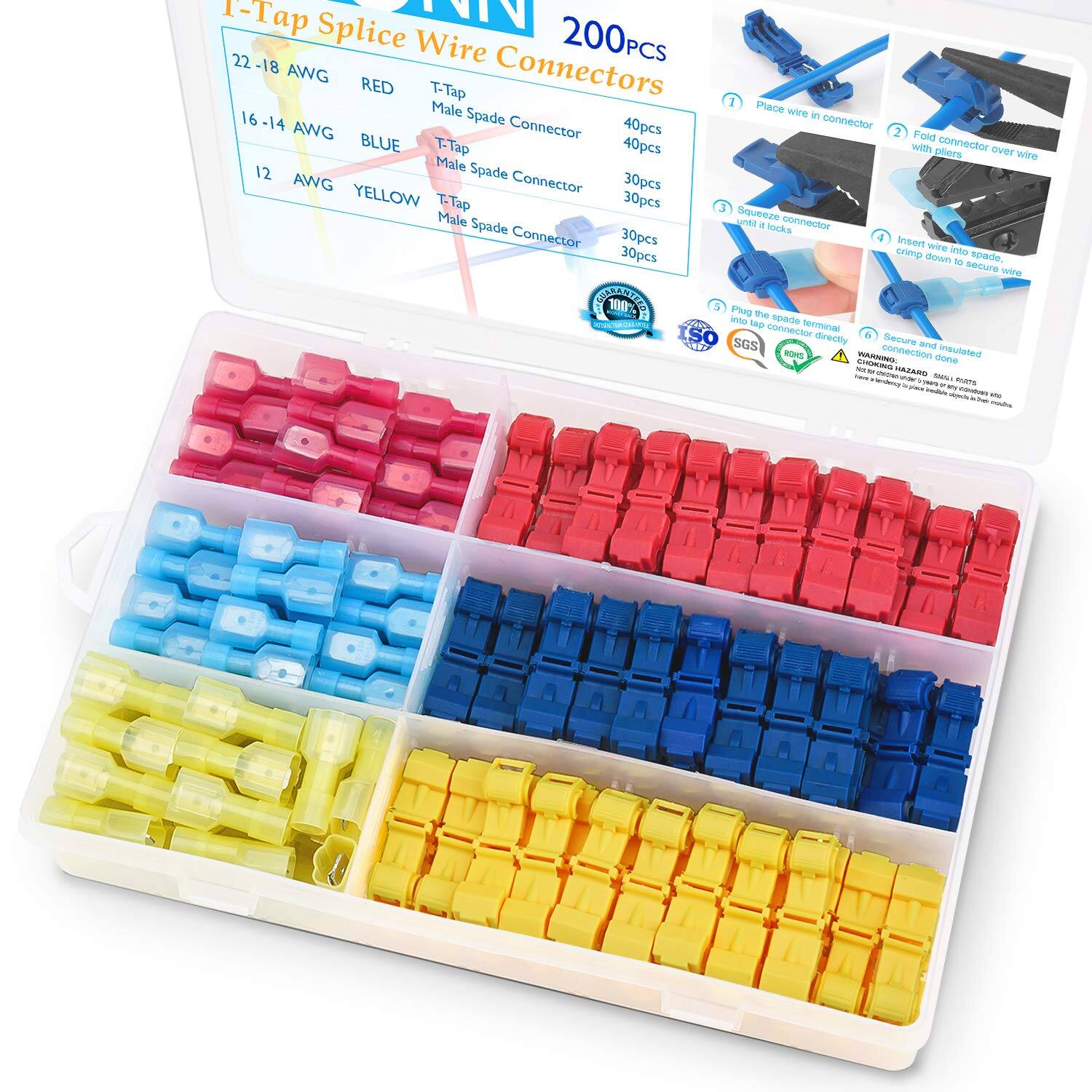 200pcs T-Tap Wire Connectors $8.21 + Free Shipping w/ Prime or Orders $25+