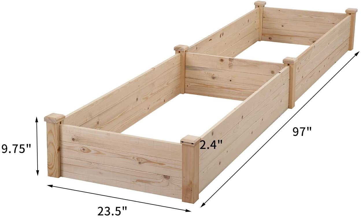 8' X 2' Raised Wooden Garden Bed for $55.99 + Free Shipping