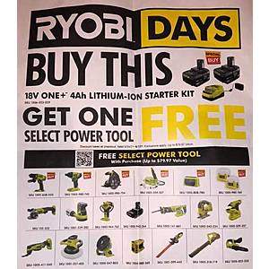 Home depot ryobi store days 2021 free tool