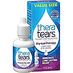 TheraTears Eye Drops for Dry Eyes, Dry Eye Therapy Lubricant Eyedrops, Provides Long Lasting Relief, 30 mL, 1 Fl Oz (Pack of 1) Value Size $11.99