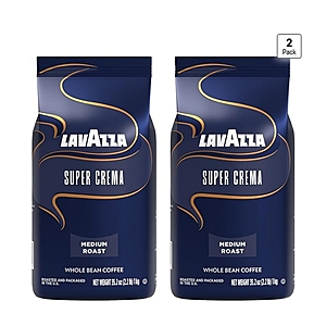 Select Accts: 2-Pk 2.2-Lb Lavazza Super Crema Whole Bean Coffee $32.40 w/ S&S + Free S&H