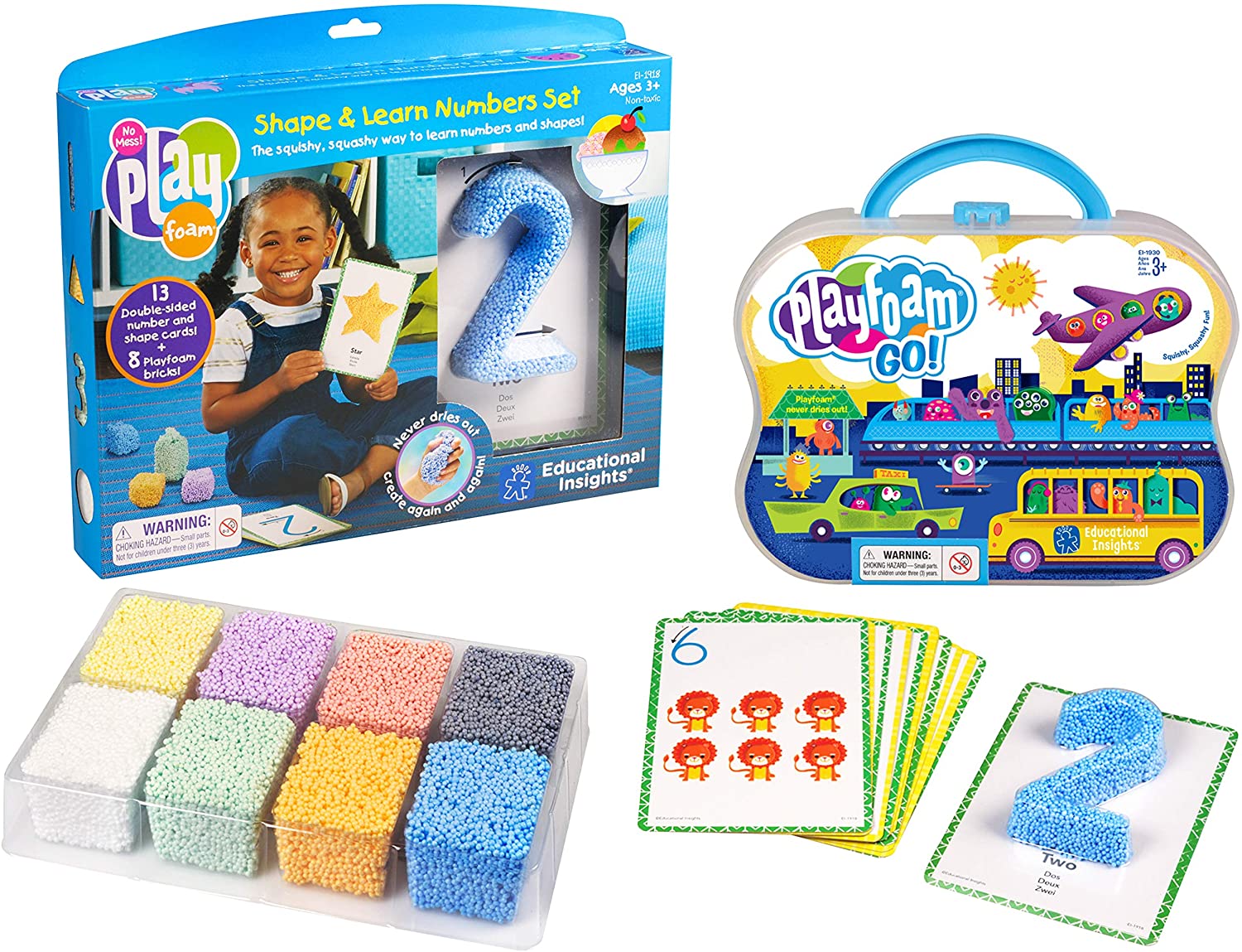 Educational Insights Playfoam Shape & Learn Numbers & Go Set 7.15
