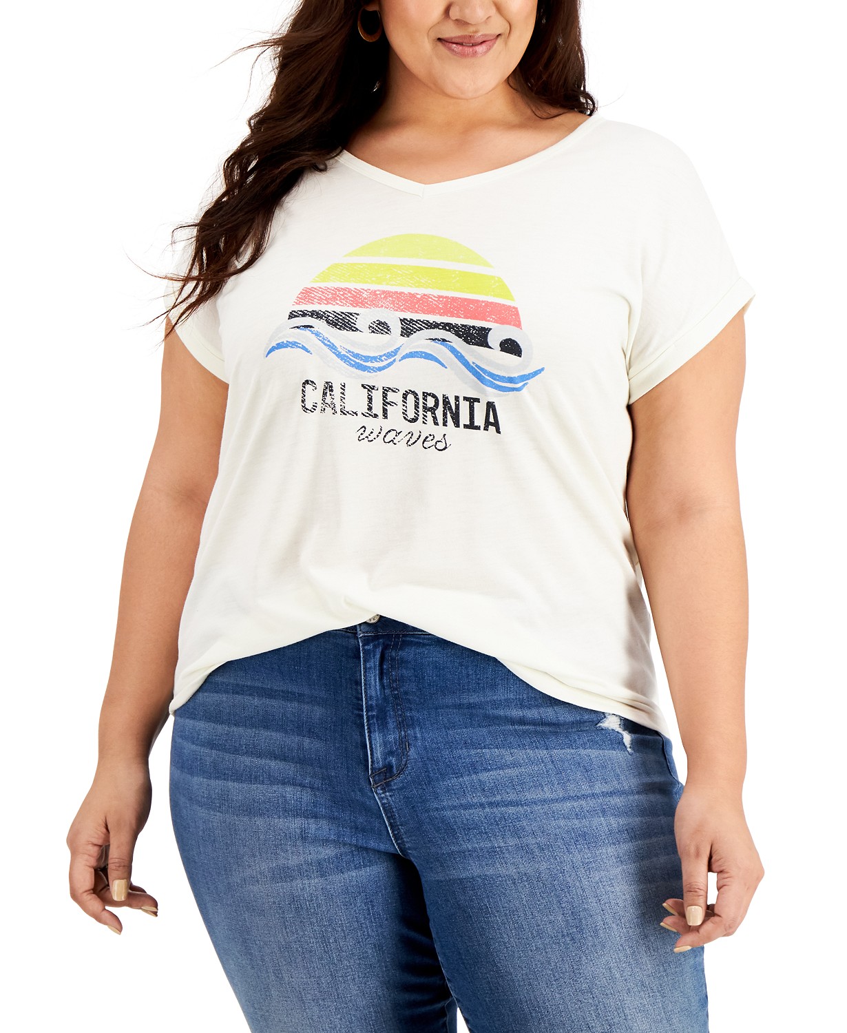 Women's Plus Size Tops: Desert Print T-Shirt $5.25, California Print T-Shirt $5.25 & More + 6% Slickdeals Cashback (PC Req'd) + Free Store Pickup at Macy's