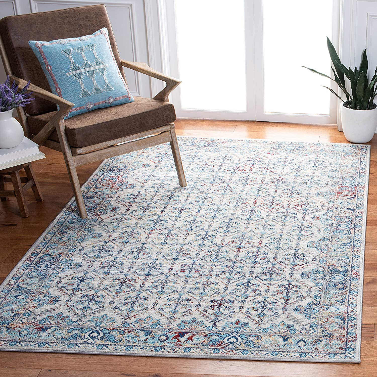 5'3" x 7'6" Safavieh Brentwood Collection Area Rug (Ivory/Blue) $37.70 + Free Shipping