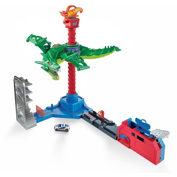 Hot Wheels City Air Attack Robo Dragon Motorized Play Set w/ Sounds & Car $20 + Free Shipping w/ Walmart+ or Orders $35+