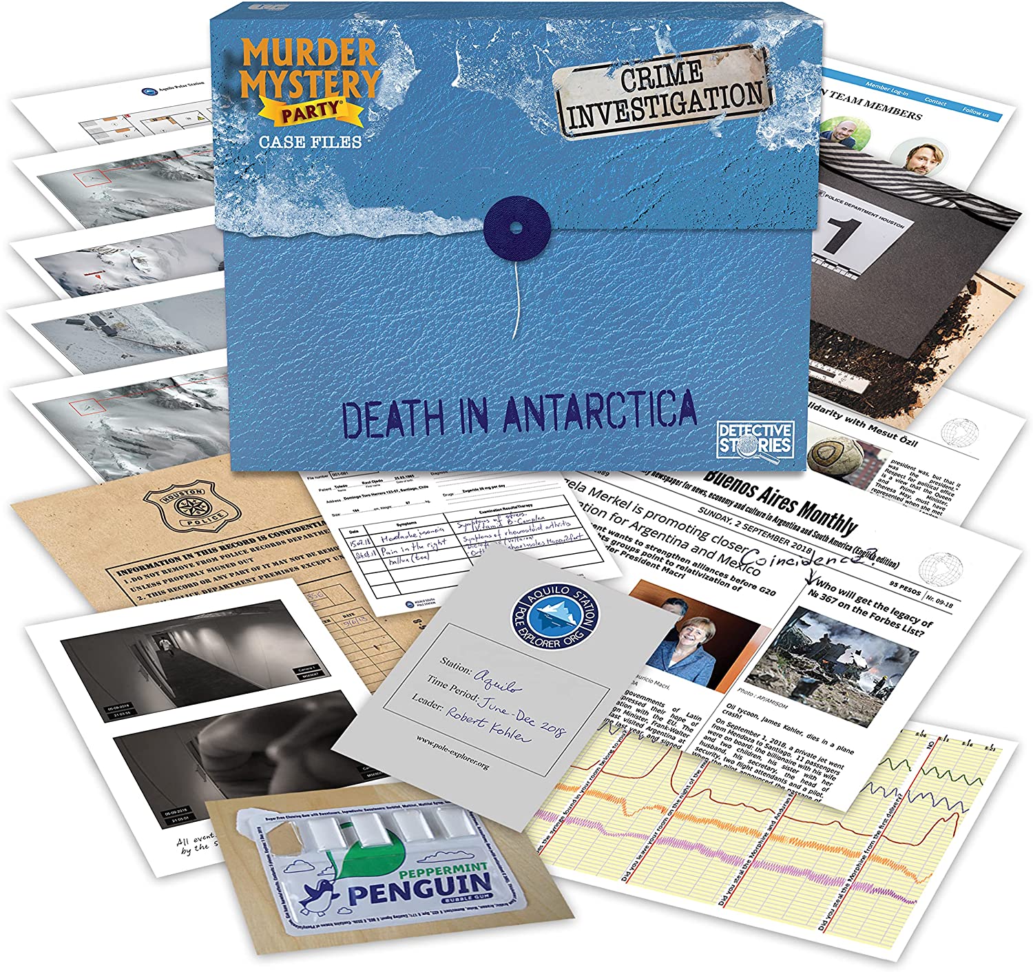Murder Mystery Party Case Files: Death in Antarctica Mystery Detective Case File Game $11.70 + Free Shipping w/ Amazon Prime or Orders $25+