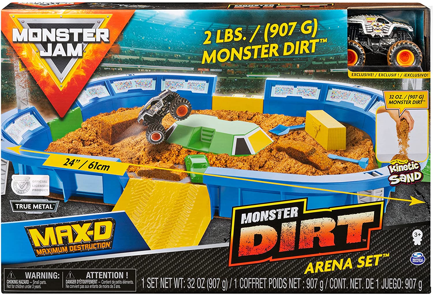 Monster Jam Monster Dirt Arena 24" Playset w/ 2lbs of Monster Dirt & 1:64 Scale Die-Cast Monster Jam Truck $9.50 + Free Shipping w/ Amazon Prime or Orders $25+