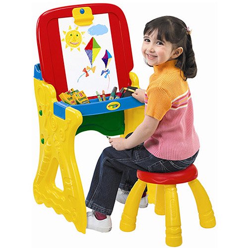 Crayola Play 'N Fold 2in1 Art Studio Easel Desk With Stool & Storage