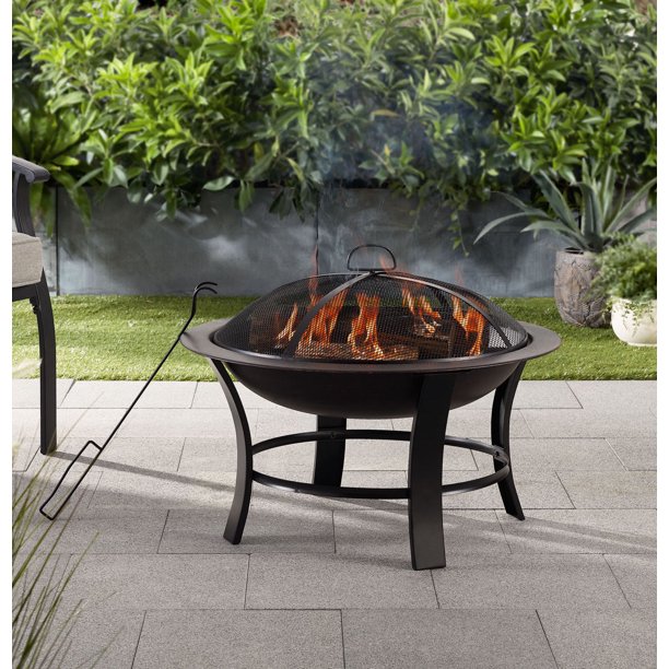 Mainstays 26" Metal Round Outdoor Wood-Burning Fire Pit $22 + Free Shipping w/ Walmart+ or Orders $35+