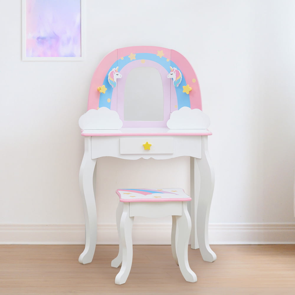 Fantasy Fields Little Dreamer Rainbow Unicorn Vanity Table Set w