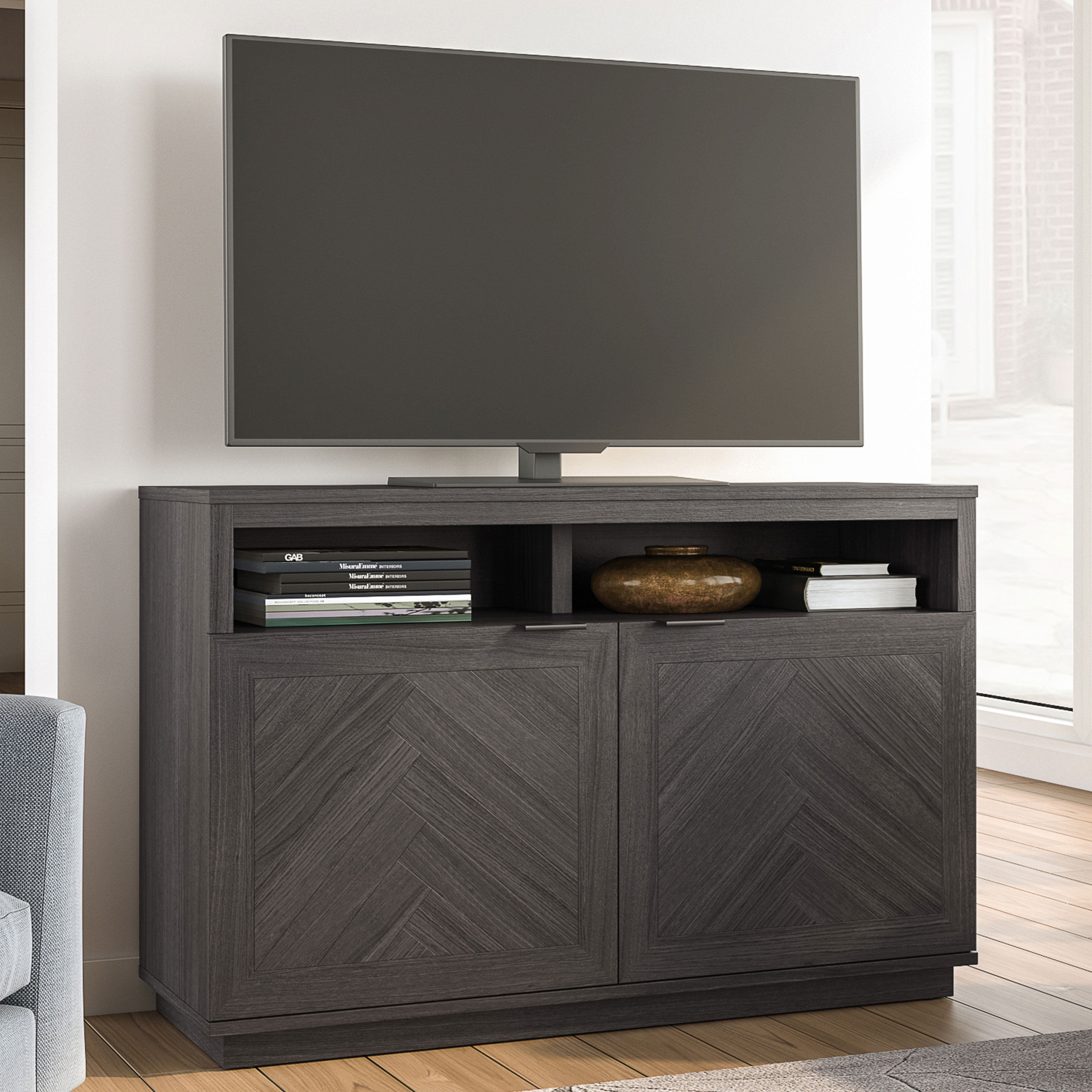 Better Homes & Gardens Herringbone TV Stand For TVs up to 55” (Gray) $98 + Free Shipping
