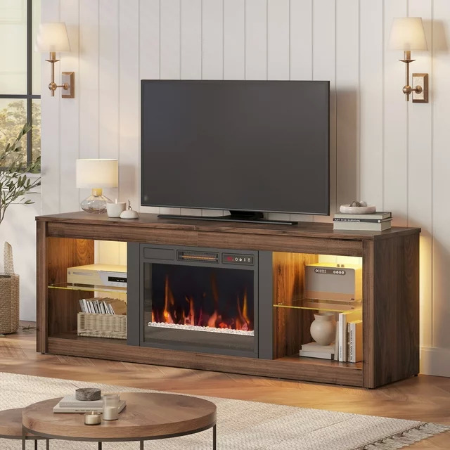 Bestier Electric Fireplace TV Stand for TVs up to 70" w/ LED Under Cabinet Lighting (4 colors) $148 + Free Shipping