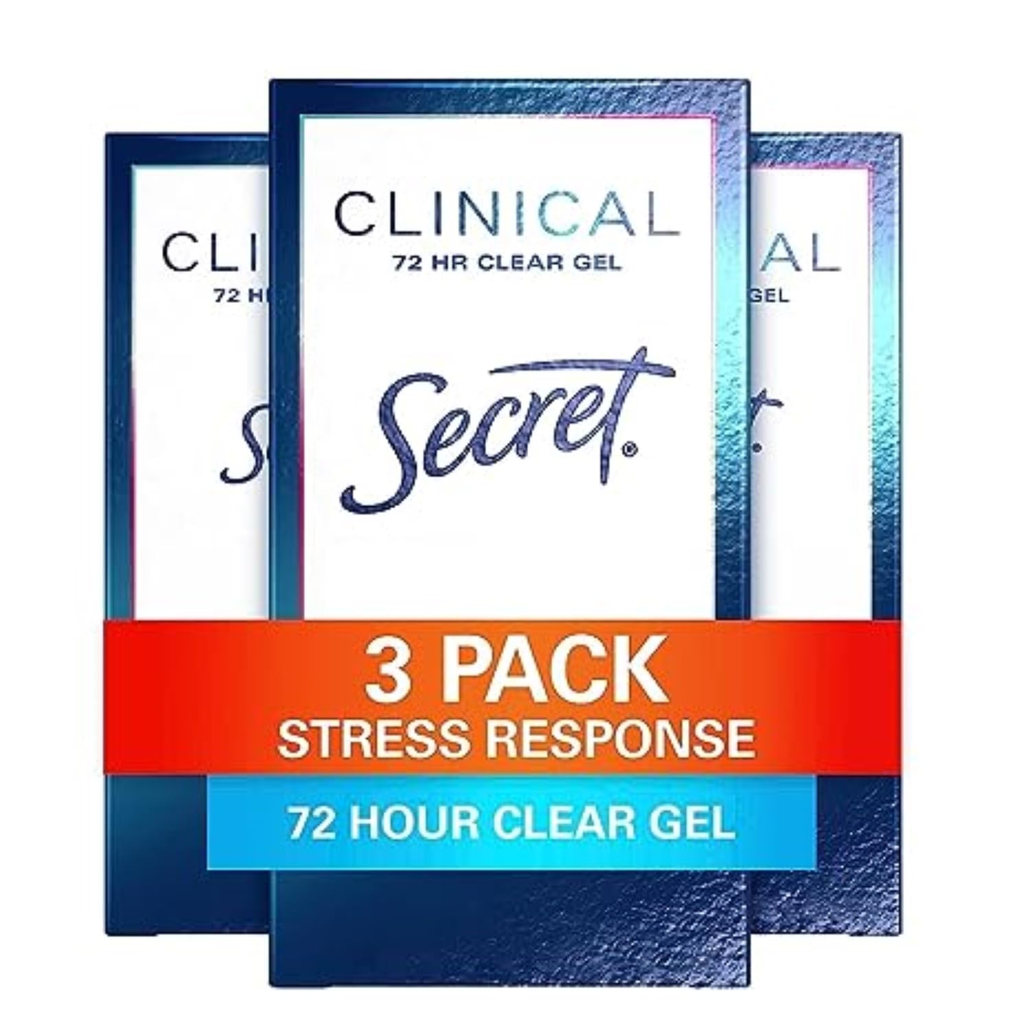 3-Count 1.6-Oz Secret Women's Clinical Strength Stress Response Antiperspirant Deodorant (Clear Gel) $9.49 ($3.16 each) w/ S&S + Free Shipping w/ Prime or on $35+