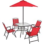 6-Piece Mainstays Albany Lane Outdoor Patio Dining Set (Red) $80 + Free Shipping