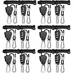 Prime Members: 6-Pair iPower Heavy Duty 8'x1/8&quot; Adjustable Rope Clip Hangers (150-lb capacity) $9.31 ($1.55 per pair) + Free Shipping