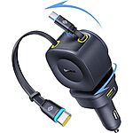 Baseus 163W 4-in-1 Car Charger w/ Dual 31.5&quot; Retractable USB-C Cables $29.99 + Free Shipping w/ Prime or on $35+