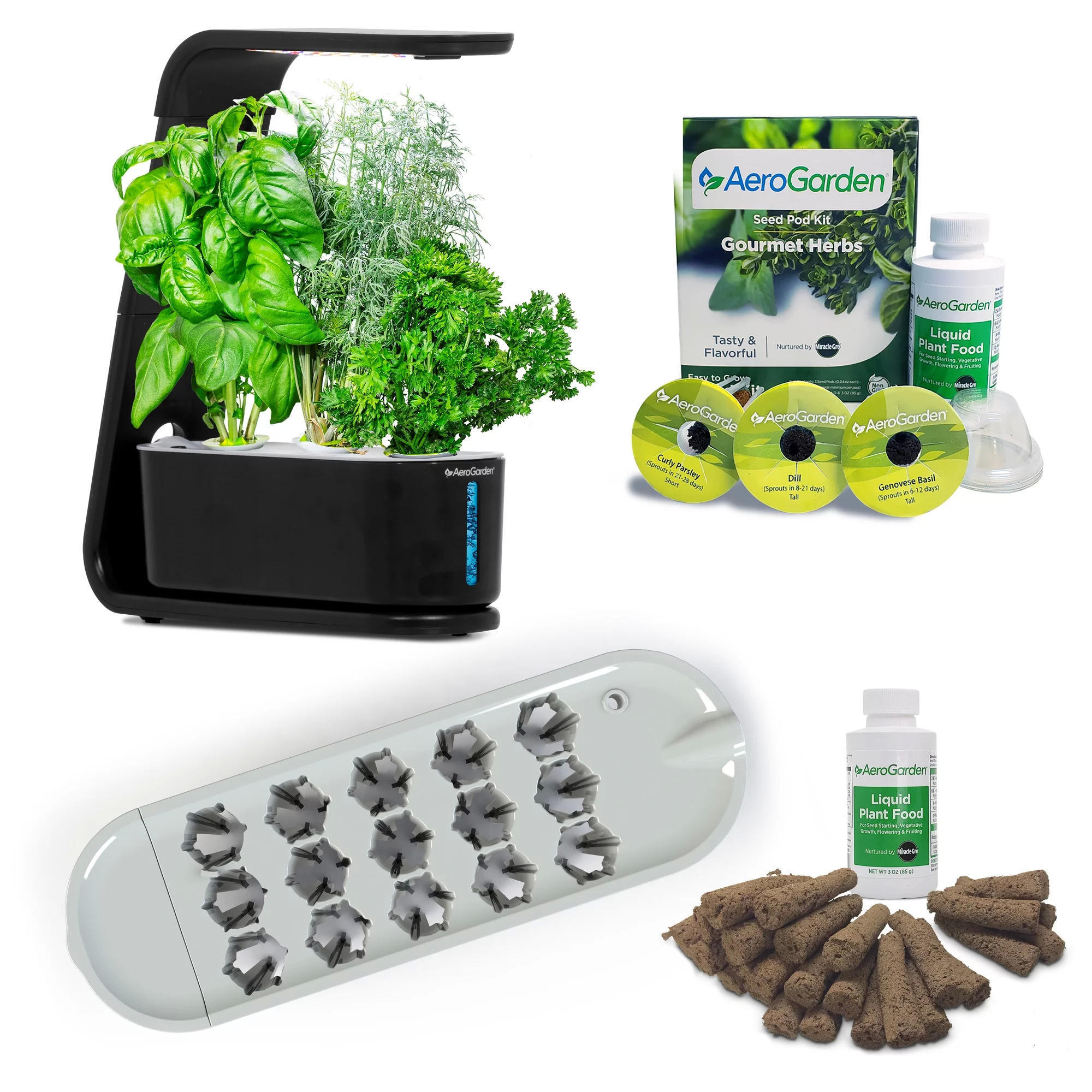 AeroGarden Sprout 3-Pod Hydroponic Indoor Garden w/ Seed Starting Kit (Black) $33.78 + Free S&H w/ Walmart+ or $35+