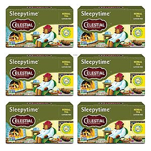 6-Pack 20-Count Celestial Seasonings Caffeine Free Sleepytime Herbal Tea .80 w/ Subscribe & Save