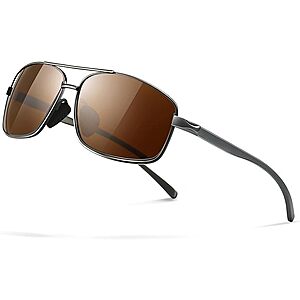 SUNGAIT Men's Ultra Lightweight Rectangular UV400 Polarized Sunglasses from $6.79 + Free Shipping w/ Prime or on $35+