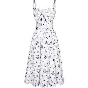 Scarlet Darkness Women's Floral Corset Midi Dress from