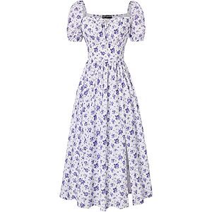 Scarlet Darkness Women's Square Neck Floral Corset Midi Dress (various) from