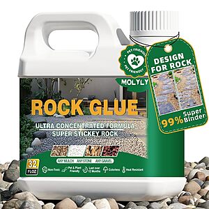 MOLYLY Rock Glue & Gravel Binder: 2-Gallons $30, 32-Oz
