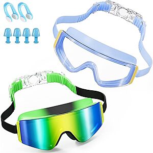 2-Pk Aegend Wide Frame UV Protection Swim Goggles: Teen from $6.49, Kids' from