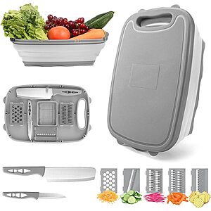 9-In-1 Collapsible Multi Chopping Camping Cutting Board (4 Colors)