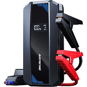 AUTOONE 12V 6000A Portable Car Jump Starter w/ LCD Display & LED Light $31 + Free S&H