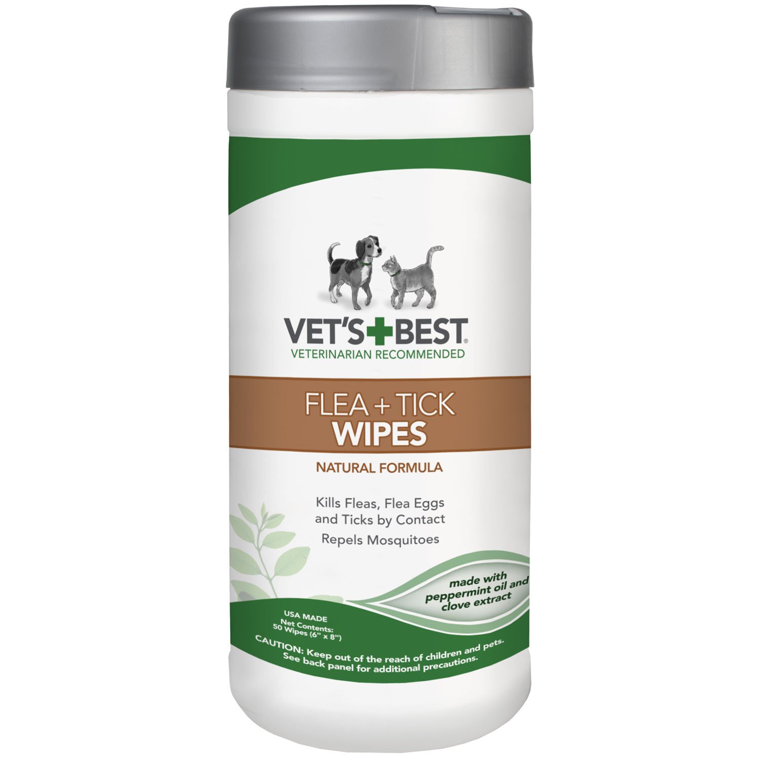 50 Ct Vet S Best Flea Tick Wipes W Mosquito Repellent For Dogs