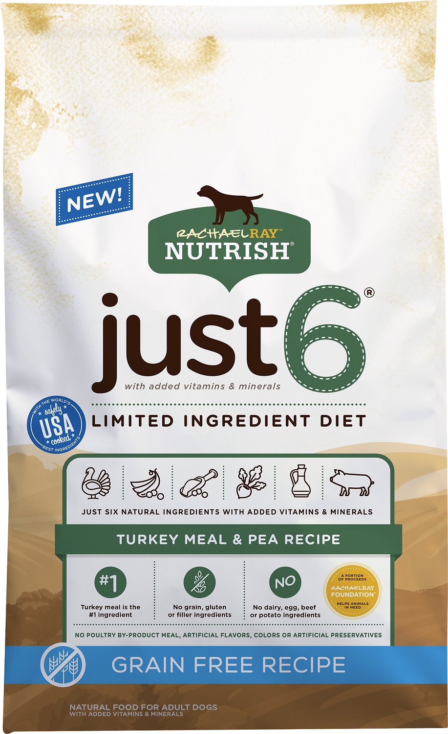 24 Lbs Rachael Ray Nutrish Just 6 Natural Grain Free Limited