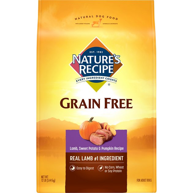 12-Lbs Nature's Recipe Grain Free Dry Dog Food (Lamb, Sweet Potato, & Pumpkin) $13.10 w/ S&S + Free Shipping