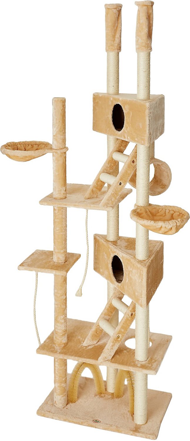 106 Go Pet Club Floor To Ceiling Faux Fur Cat Tree Condo Beige