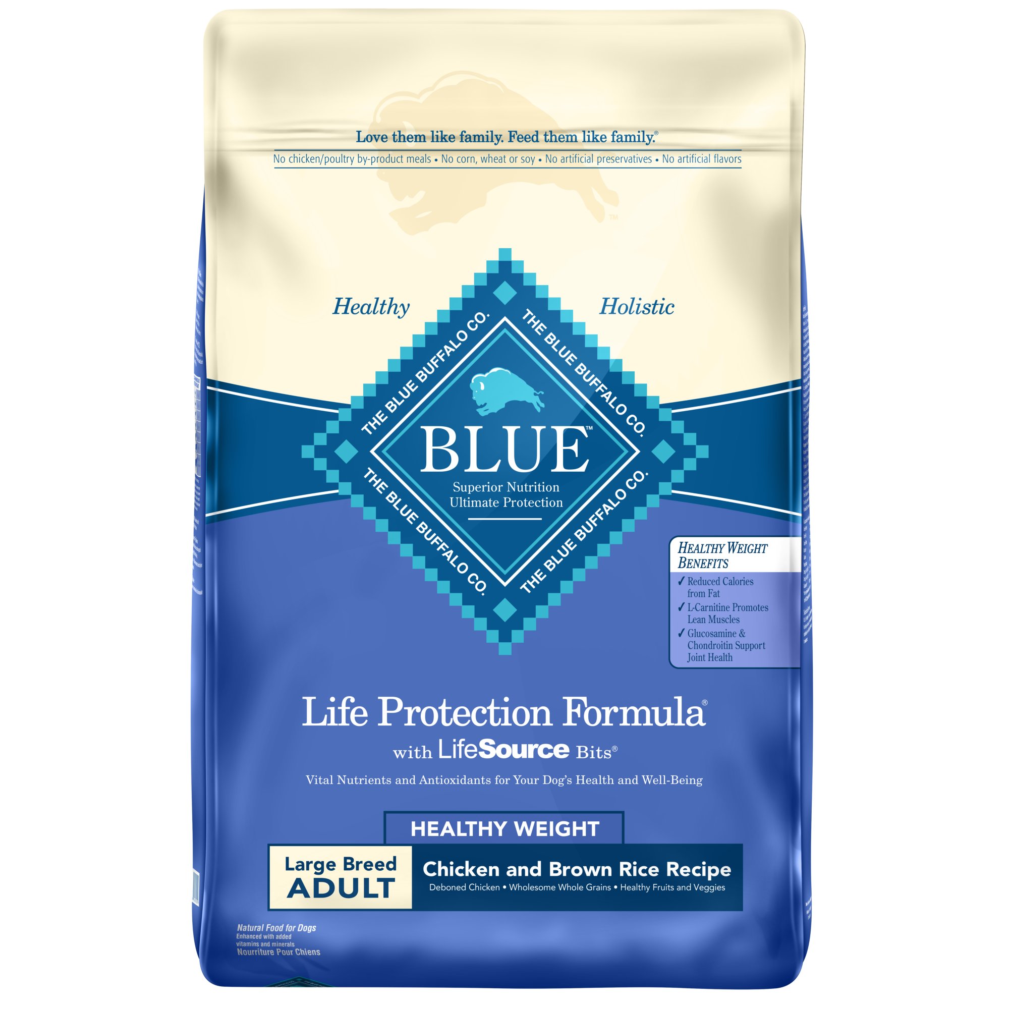 30-Lbs Blue Buffalo Life Protection Formula Large Breed Healthy Weight Adult Dry Dog Food $32.55 or less w/ Repeat Delivery + Free Shipping $35+