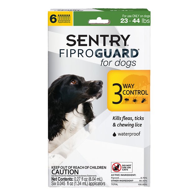 Sentry FiproGuard Flea & Tick Prevention: 3 Treatments for Dogs 23-44 lbs $8.10, 3 Treatments for All Size Cats $9.15 & More + Free Shipping $49+
