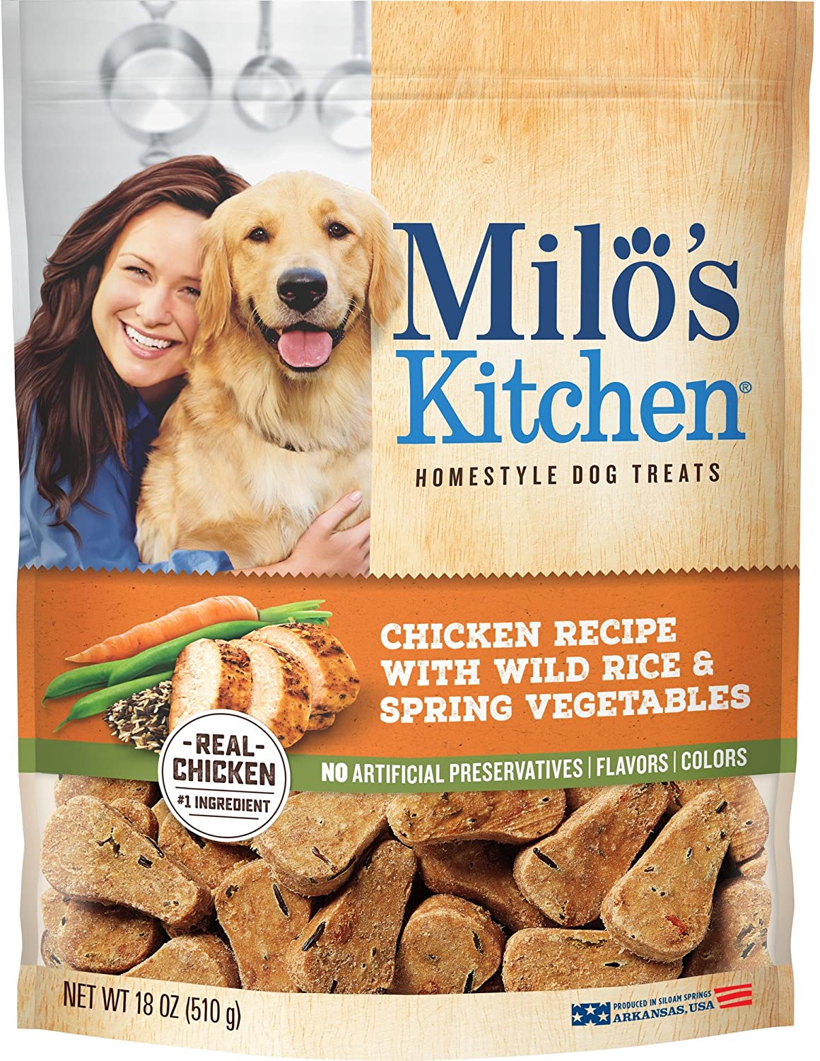 18-Oz Milo's Kitchen Homestyle Dog Treats (Chicken w/ Wild Rice & Vegetables) $5.55 w/ S&S + Free Shipping w/ Amazon Prime or Orders $25+