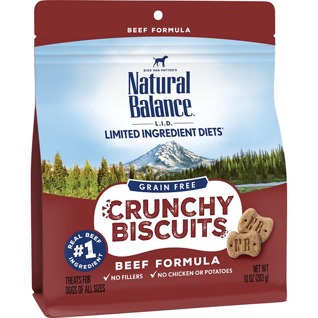 10-Oz Natural Balance L.I.D. Crunchy Biscuits Beef Formula Dog Treats $3.55 w/ Autoship + F/S $49 + or $3.75 w/ S&S + F/S w/ Amazon Prime