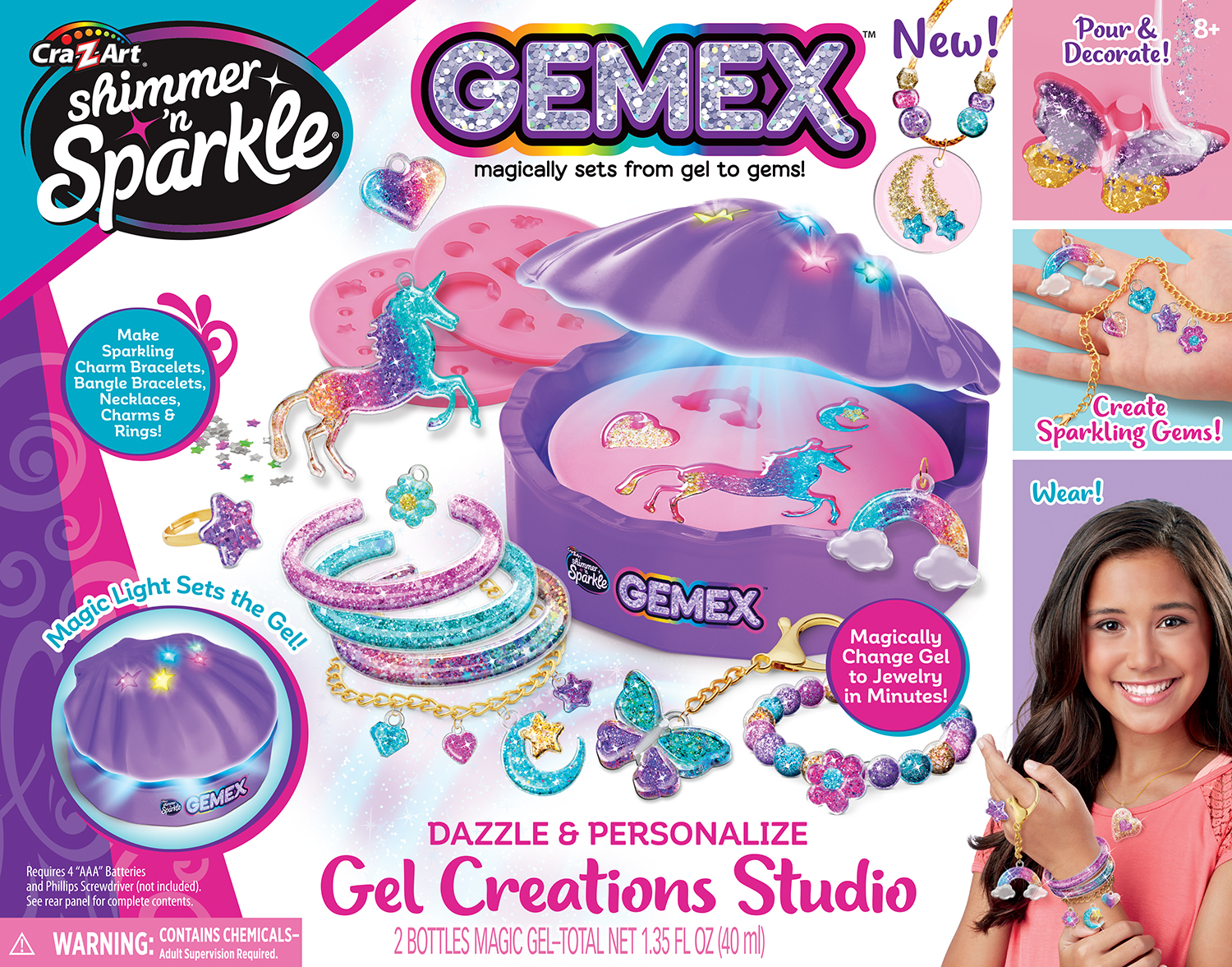 CraZArt Shimmer N Sparkle Gemex Gel to Gems Jewelry Making Play Set 11 + Free Store Pickup at