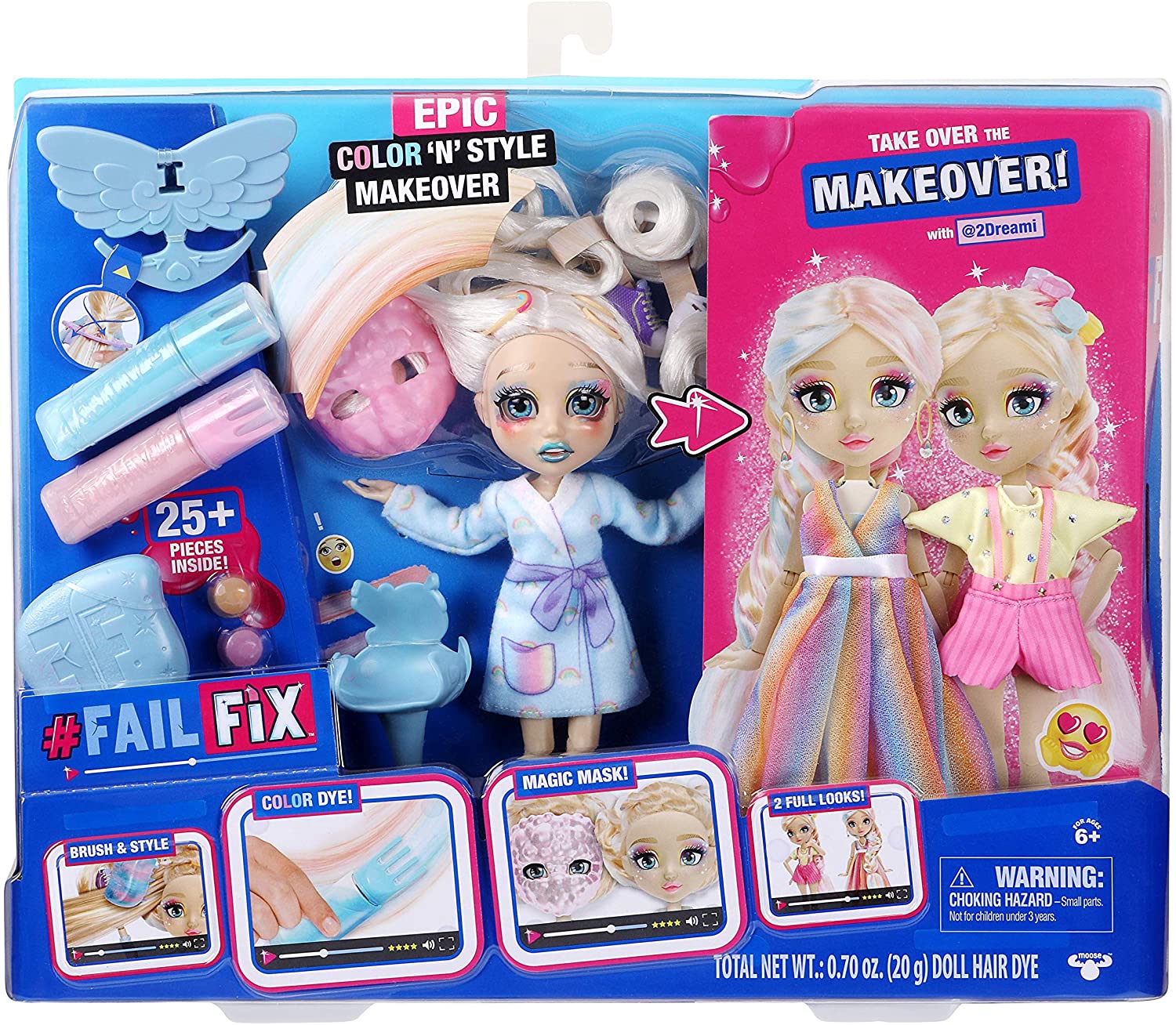 Failfix 2Dreami Epic Color 'N' Style Makeover Doll w/ 25+ Accessories $12.85 + Free Shipping w/ Amazon Prime or Orders $25+