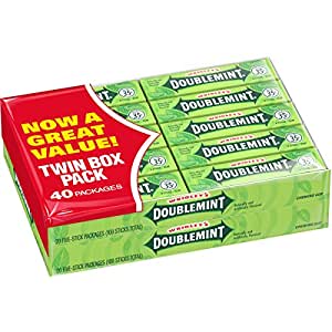 WRIGLEY'S DOUBLEMINT Gum, 5 stick pack (40 Packs) $7.48