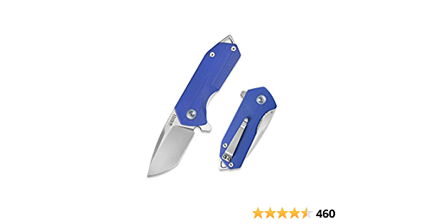KUBEY Campe KU203 Folding Pocket Knife Compact Everyday Carry with 2.4" Tanto Balde and G10 Handle with Flipper Open for Camping Hunting and Outdoor (Blue) - $35