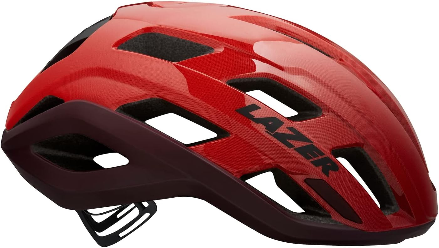 LAZER Strada KinetiCore Bike Helmet, Lightweight Bicycling Gear for Adults, Red and Matte Slate Blue, 50% Off