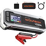 WOLFBOX 4000A Peak Car Jump Starter 24000mAh Battery Pack w/ 65W USB-C Output $79.99