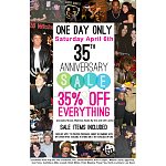 New England area: Newbury Comics 35% off 35th Anniversary sale B&amp;M today only (04/06)